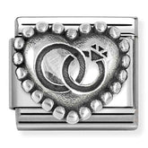 Nomination Composable Classic Link 330101/90 Wedding Rings Heart in 925 Silver